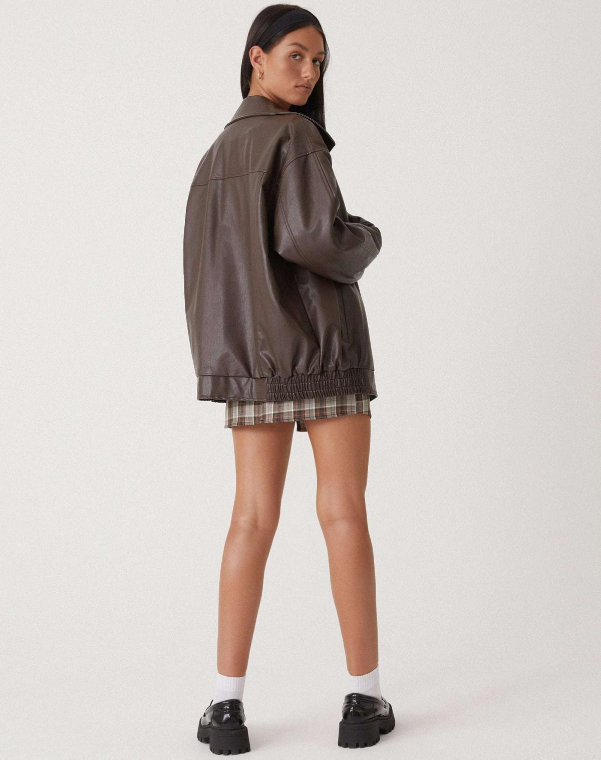 Oversized höstläder damsjacka – Yara