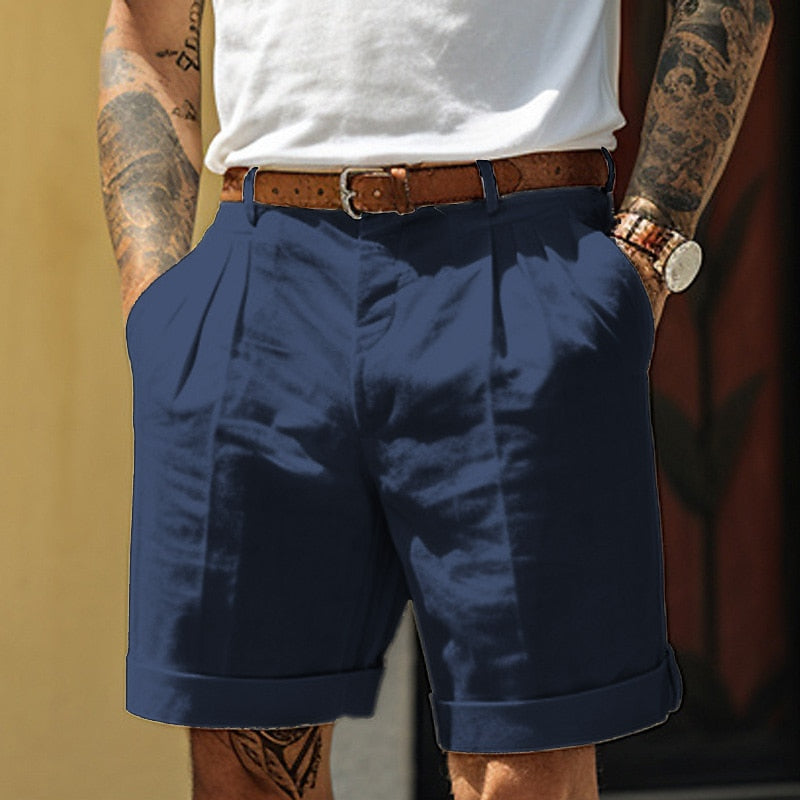 Stiliga linne- och bomullsshorts för herr – Milano