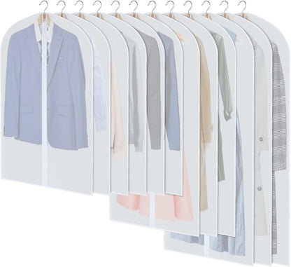 PEVA-klädpåseset – 12-pack med hängande klädöverdrag i 3 storlekar (Köp 1, få 1 GRATIS)