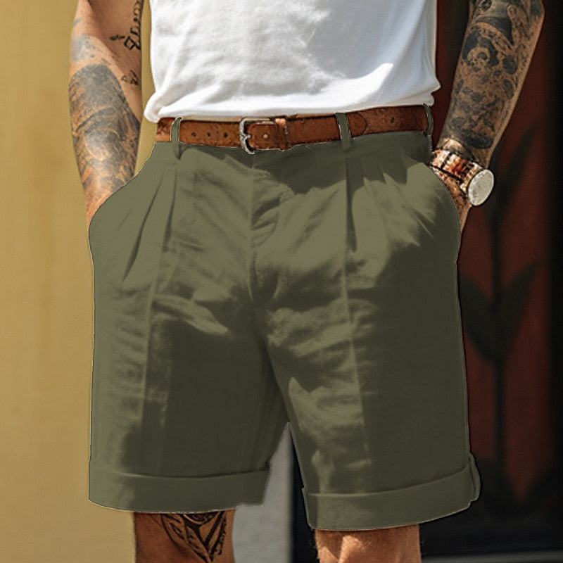 Stiliga linne- och bomullsshorts för herr – Milano