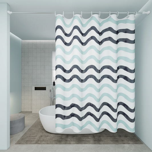 Zweiseitiger Wellenstoff Duschvorhang - AquaDivide
